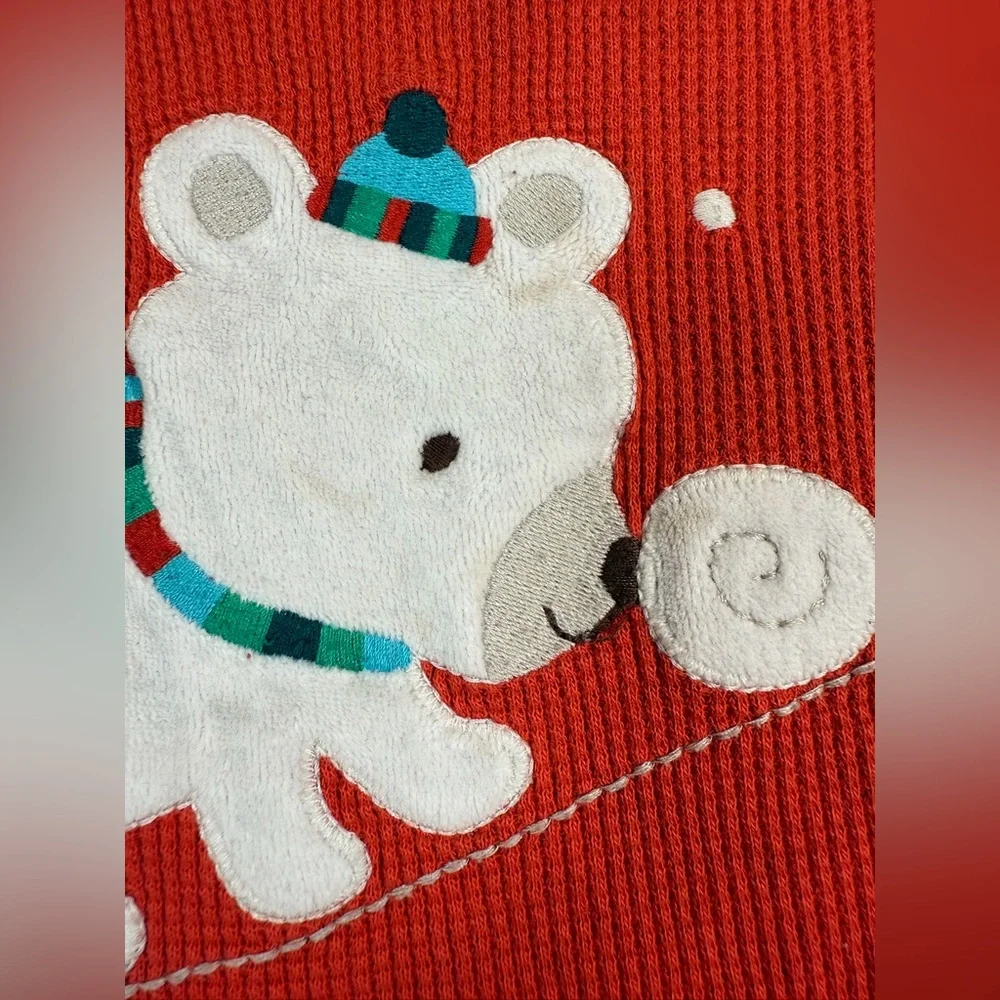 GYMBOREE Baby Boys’ Snow Bear Line Embroidered Waffle Knit One Piece Size 18-24M